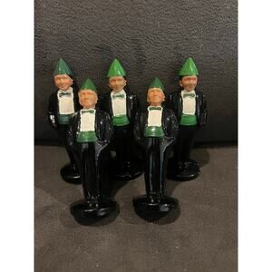 Vintage Cast Metal Shriners Green Figures 3 7/8 Tall 1960s NOS-Shriner-Lot of 5